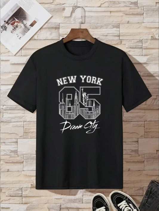 Boys NEW YORK graphic t-shirt front view, Casual boys NEW YORK print tee, Lightweight boys t-shirt with bold NEW YORK print, Trendy boys graphic t-shirt with NEW YORK design, Comfortable boys short sleeve t-shirt with NEW YORK print
