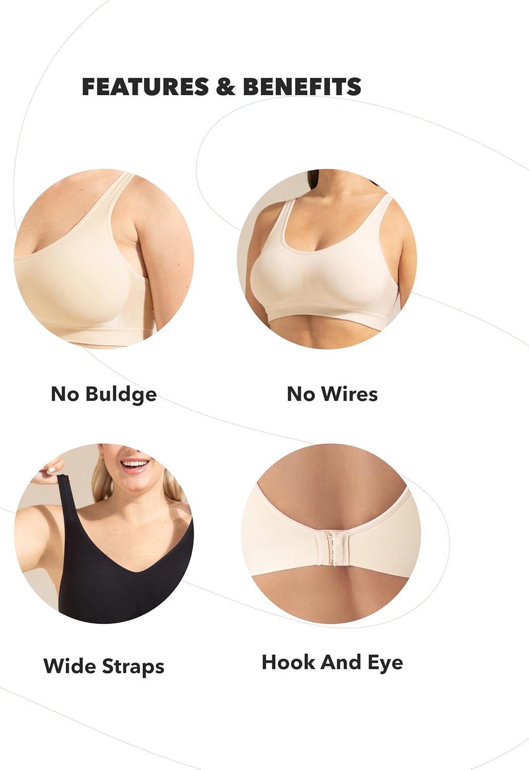 SHAPERMINT Daily Comfort Bügelloser BH – Nahtloses Plus-Size-Bralette für vollen Halt
