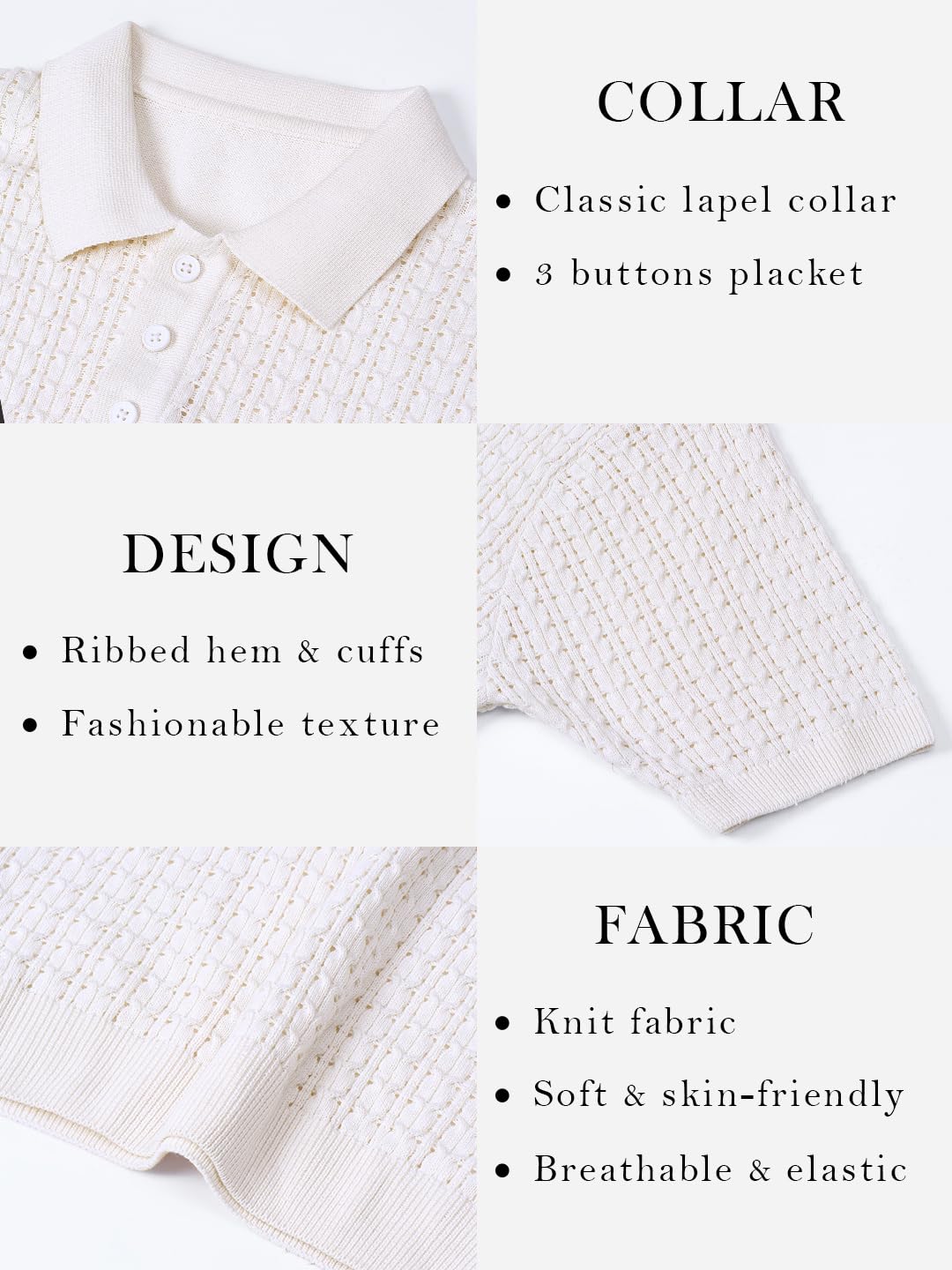 Kvetoo™ Men's Cotton Knitted Polo T-Shirt – Half Sleeve | Breathable Regular Fit | Casual Wear