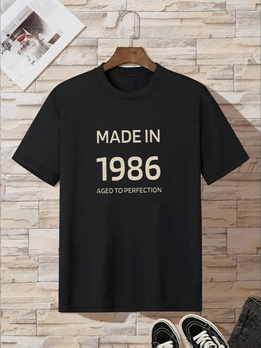 Boys T-Shirt, MADE IN 1986 Tee, Vintage Graphic Shirt, Short Sleeve Boys Tee, Summer Boys Outfit, Casual Kids Top, Lightweight Boys T-Shirt, Retro Print Shirt, Boys Crew Neck Tee, Cool Boys Clothes
